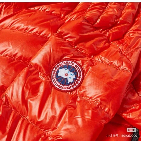 Canada Goose Men's Bright Orange Quilted Puffer Jacket with Hood - Picture 6 of 6